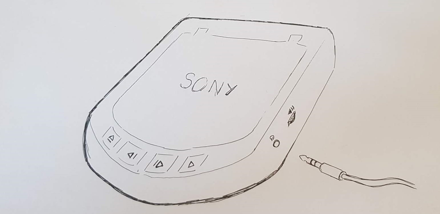 Sony Walkman CD player drawing